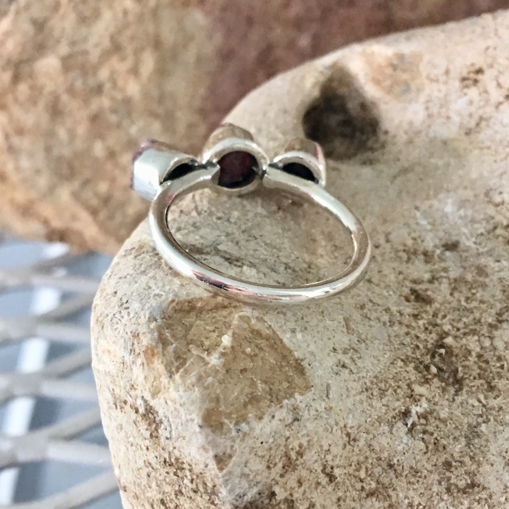 Raw rubellite tourmaline crystal sterling ring 7 NWT - Picture 4 of 5